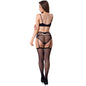 LIVCO CORSETTI FASHION - CELESTE LC 20246 BRA + GARTER BELT + BLACK PANTY L/XL