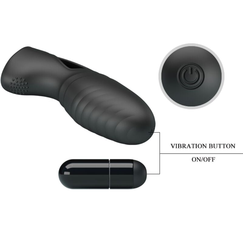 Pretty Love Alan Black Vibratore da dito – Design ergonomico in silicone per un piacere intenso