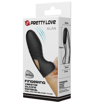 Pretty Love Alan Black Vibratore da dito – Design ergonomico in silicone per un piacere intenso
