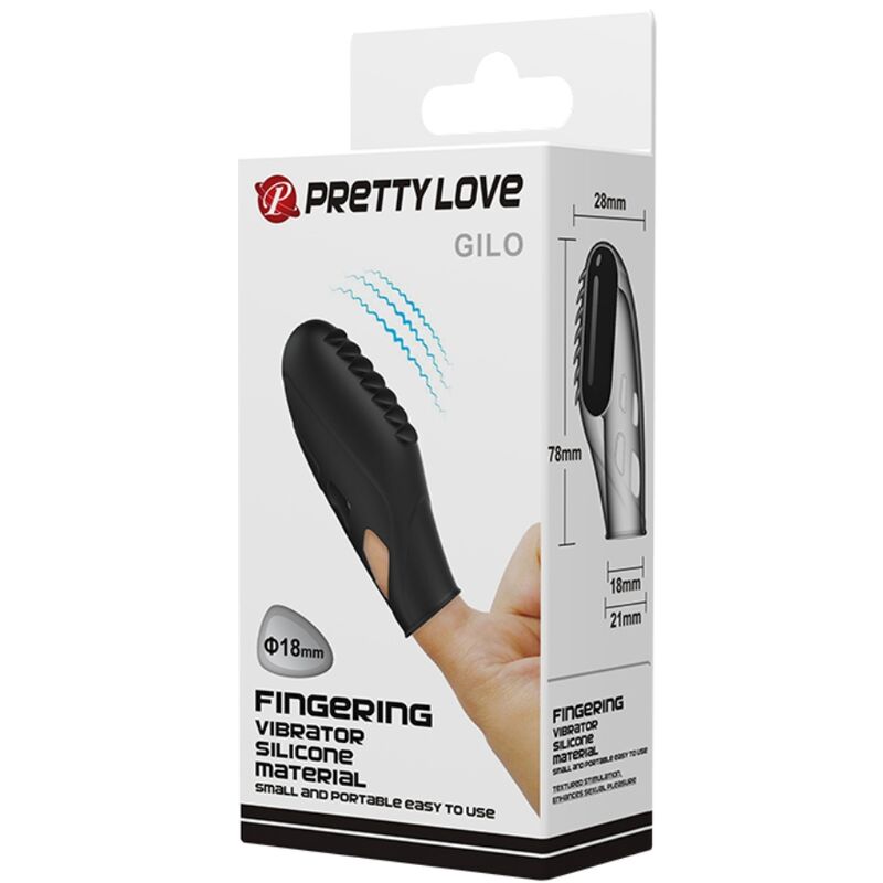 Pretty Love Gilo Vibratore da dito nero – Design ergonomico per un'esperienza sensoriale unica