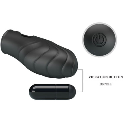 PRETTY LOVE Lich Vibratore da dito nero – Design ergonomico in silicone per un piacere intenso