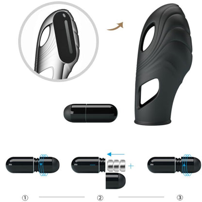PRETTY LOVE Lich Vibratore da dito nero – Design ergonomico in silicone per un piacere intenso