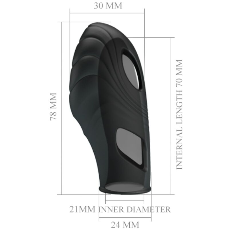 PRETTY LOVE Lich Vibratore da dito nero – Design ergonomico in silicone per un piacere intenso