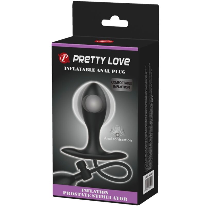 PRETTY LOVE Plug anale gonfiabile nero – Stimolatore ergonomico per un piacere personalizzato