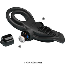 Anello vibrante doppio Pretty Love Nero – 10 modalità di vibrazione per un piacere condiviso