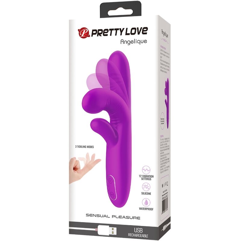 PRETTY LOVE - ANGELIQUE MULTIFUNCTION VIBRATOR + PURPLE CLITORIS STIMULATOR