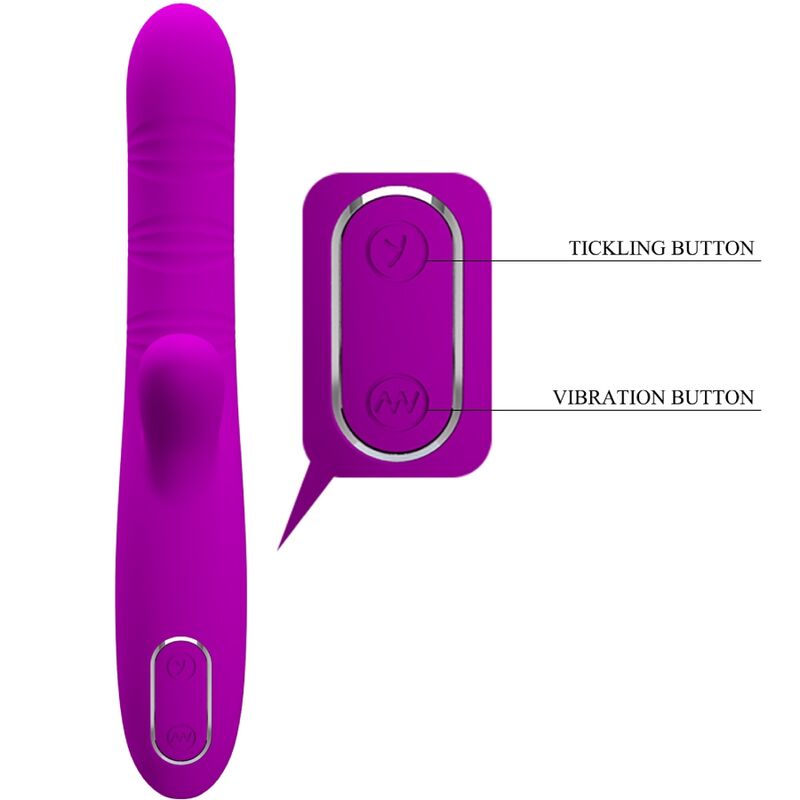 PRETTY LOVE - ANGELIQUE MULTIFUNCTION VIBRATOR + PURPLE CLITORIS STIMULATOR