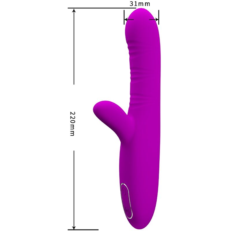 PRETTY LOVE - ANGELIQUE MULTIFUNCTION VIBRATOR + PURPLE CLITORIS STIMULATOR