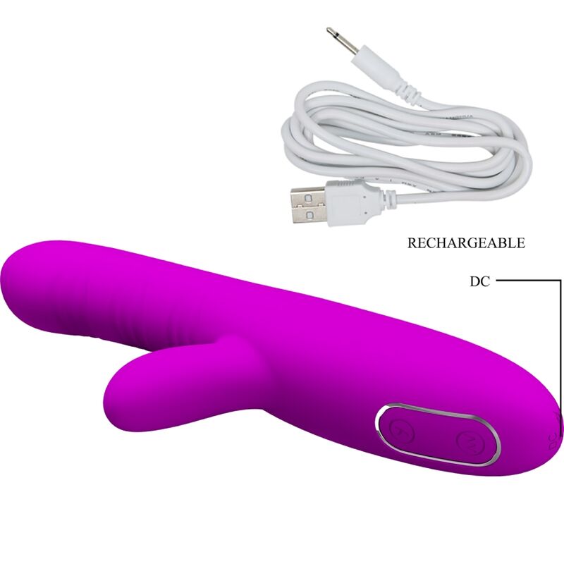PRETTY LOVE - ANGELIQUE MULTIFUNCTION VIBRATOR + PURPLE CLITORIS STIMULATOR