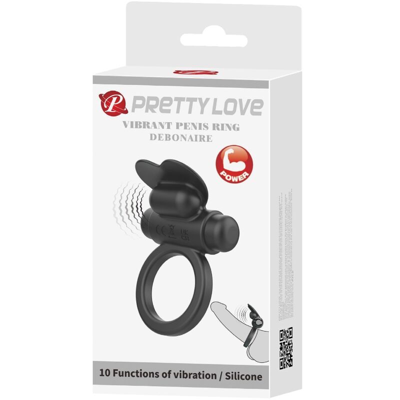 PRETTY LOVE - DEBONAIRE VIBRATING RABBIT RING 10 VIBRATIONS BLACK