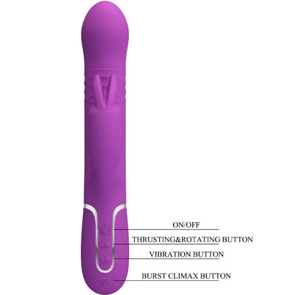 Pretty Love Coale Vibrador Rabbit Multifunción 4 En 1 – Vibrador Recargable De Silicona Médica Para Placer Personal
