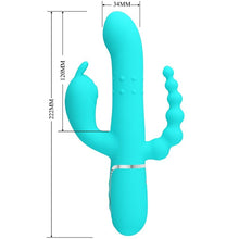 Pretty Love Cammy Triple Rabbit Vibrator 4 in 1 Blu – Giocattolo ergonomico con tecnologia avanzata