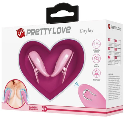 PRETTY LOVE Cailey Pinzas Para Pezones – 10 Vibraciones Con Control Remoto Para Placer Personalizado