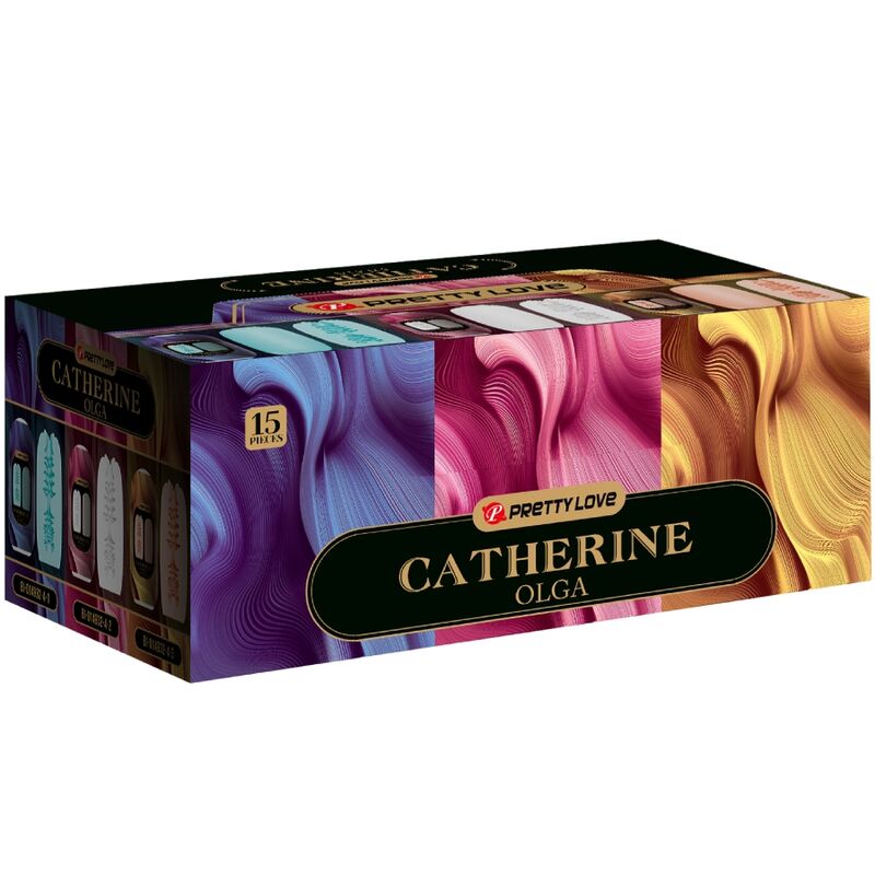 Pretty Love Olga Confezione da 15 Massaggiatori Maschili - Esperienza di Autoesplorazione Unica con Tre Tunnel Diversi