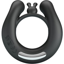 PRETTY LOVE - DAHLIA VIBRATING RING + CLITOIS STIMULATOR 12 VIBRATIONS BLACK