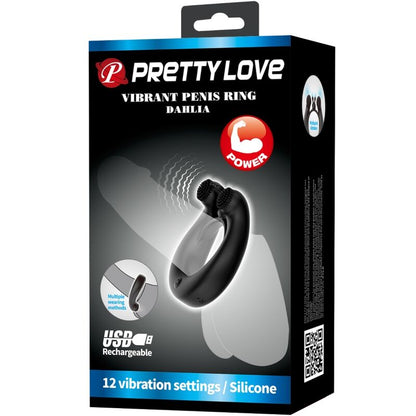 Pretty Love Dahlia Anillo Vibrador – Estimulador Con 12 Modos De Vibración Para Placer Compartido