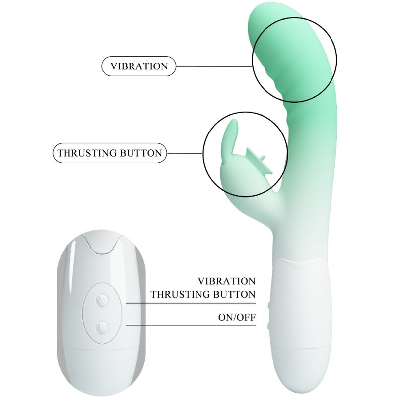 Pretty Love Cerberus Vibrador Rabbit Verde – Diseño Elegante Con 30 Funciones De Vibración