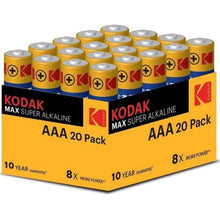 KODAK - BATTERIA ALCALINE MAX AAA LR03 CONFEZIONE DA 20 BATTERIE