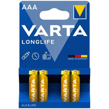 VARTA - BATTERIA ALCALINE AAA LONGLIFE LR03 BLISTER*4