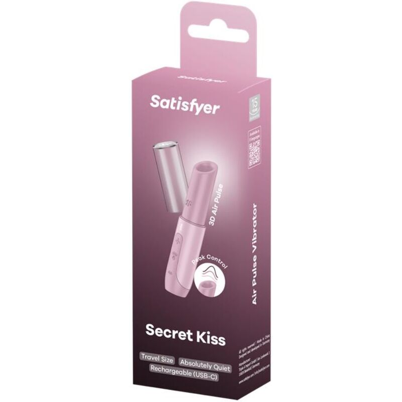 Satisfyer Secret Kiss Stimolatore Clitorideo Rosa – Mini Massaggiatore Ricaricabile con Effetto Silenzioso