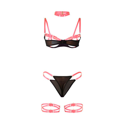 SUBBLIME Completo Intimo Rosa Fluorescente L/XL – Design Accattivante con Dettagli Eleganti