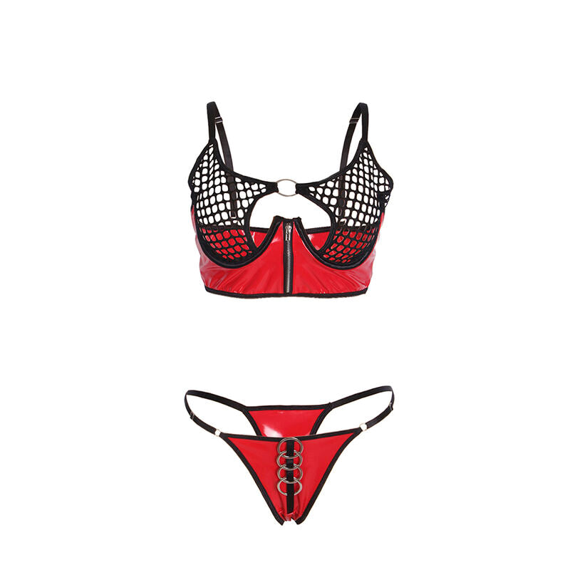 SUBBLIME Reggiseno in rete di pelle verniciata rossa - Design elegante con comfort ideale
