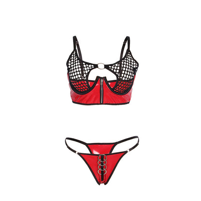 SUBBLIME Reggiseno in rete di pelle verniciata rossa - Design elegante con comfort ideale