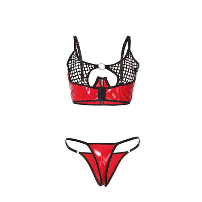 SUBBLIME Reggiseno in rete di pelle verniciata rossa - Design elegante con comfort ideale