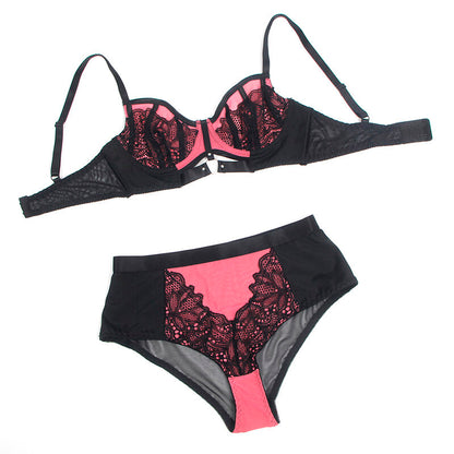 Comprar SUBBLIME Conjunto Sujetador Con Cremallera De Malla De Charol Rosa SM – Lencería Elegante Con Diseño Sensual-Noxtic