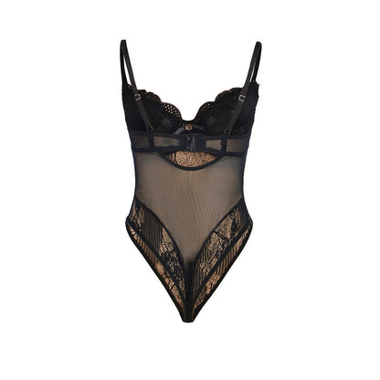 SUBBLIME Body in pizzo nero S/M – Design accattivante con comfort e stile