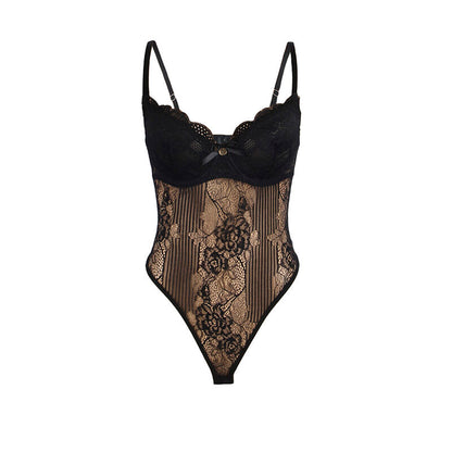 SUBBLIME Body in pizzo nero S/M – Design accattivante con comfort e stile