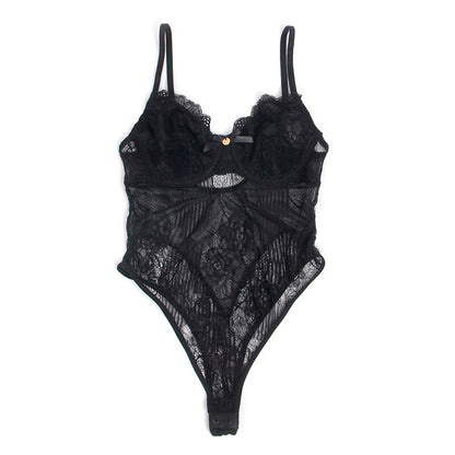 SUBBLIME Body in pizzo nero S/M – Design accattivante con comfort e stile