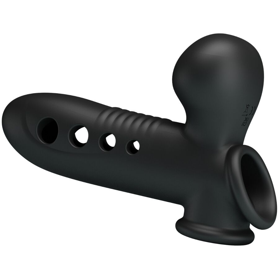 PRETTY LOVE Crane Funda Para Pene Con Airbag Negro – Aumento De Grosor Para Experiencias Sensuales Intensas