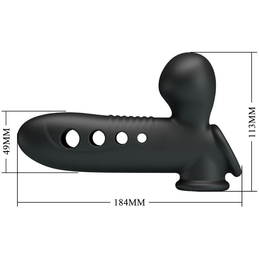 PRETTY LOVE Crane Funda Para Pene Con Airbag Negro – Aumento De Grosor Para Experiencias Sensuales Intensas