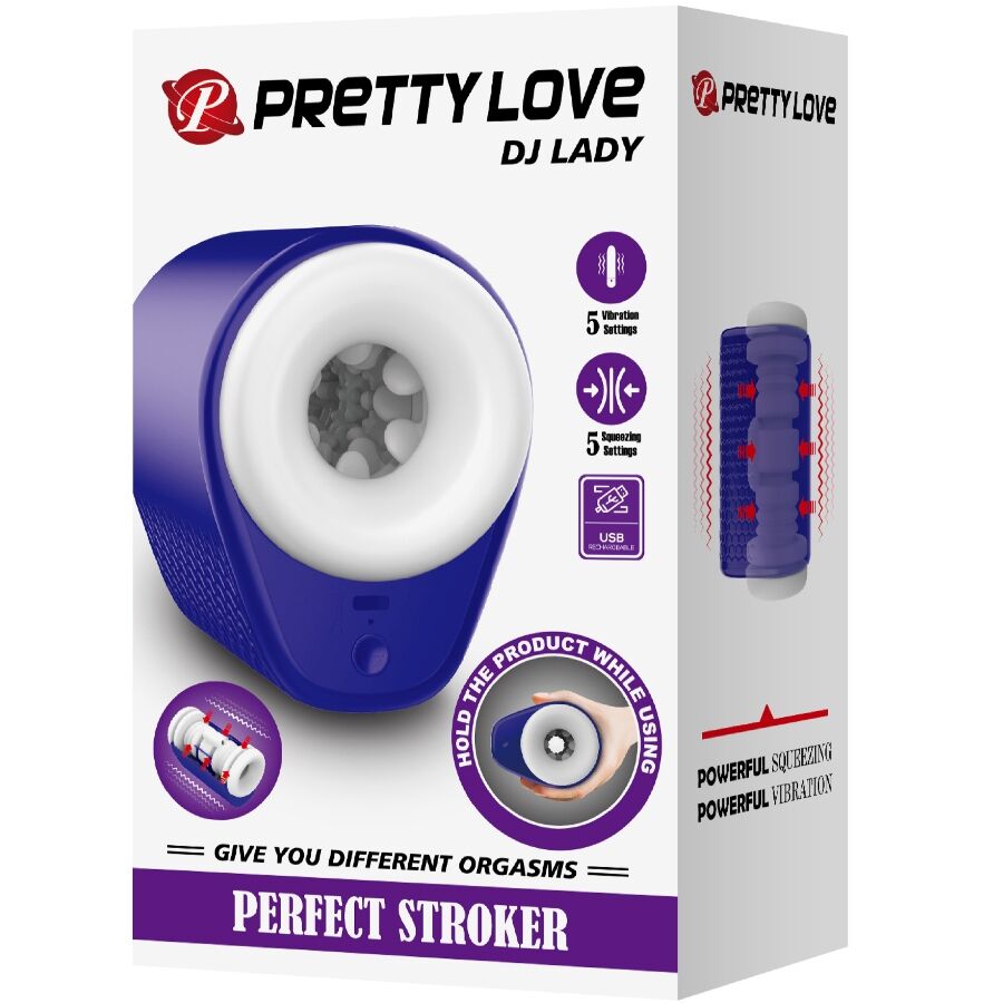 PRETTY LOVE DJ Lady – Masturbatore maschile con vibrazione e cinque impostazioni per un piacere personalizzato