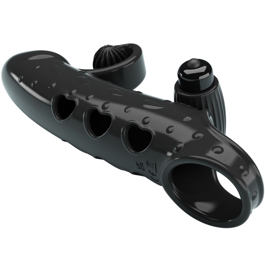 Guaina vibrante per pene ROMANCE Black – Stimolatore ergonomico per un piacere personalizzato