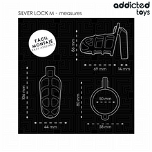 ADDICTED TOYS LOCKED - SILVER LOCK JAULA PARA PENE DE METAL TALLA M