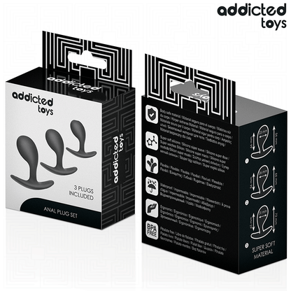 ADDICTED TOYS - SET DE 3 PLUG ANAL SILICONA MODELO 3