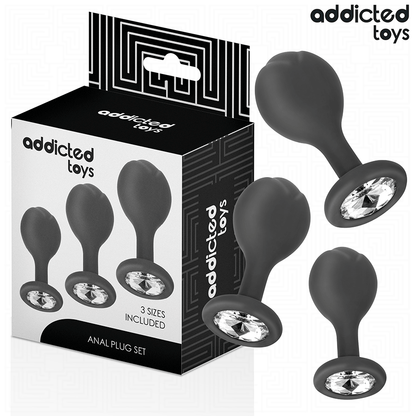 ADDICTED TOYS - SET DE 3 PLUG SILICONA ANAL CON JOYA