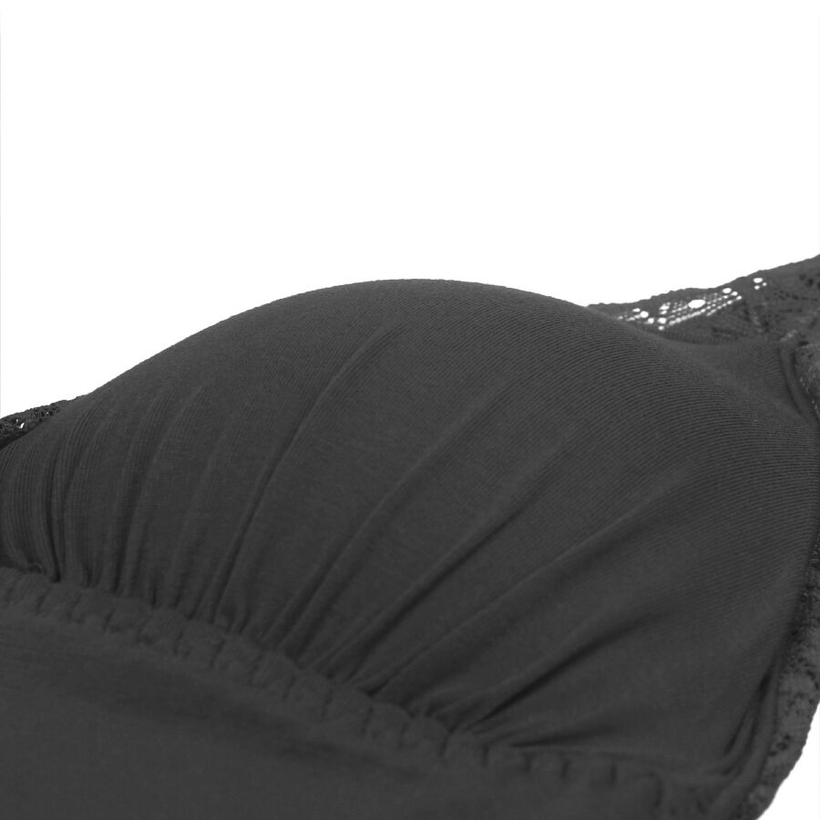 SUBBLIME - TEDDY DETALLE ENCAJE FLORAL NEGRO L/XL