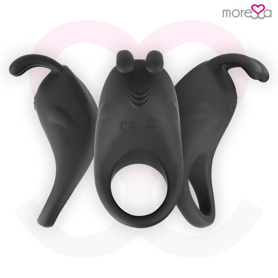 MORESSA Brad Premium Silicone Nero – Massaggiatore ricaricabile con anello confortevole per sensazioni intense