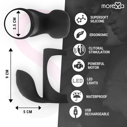 MORESA Brandon Anillo Vibrador Potente – Funda De Engrosamiento Para Mayor Placer