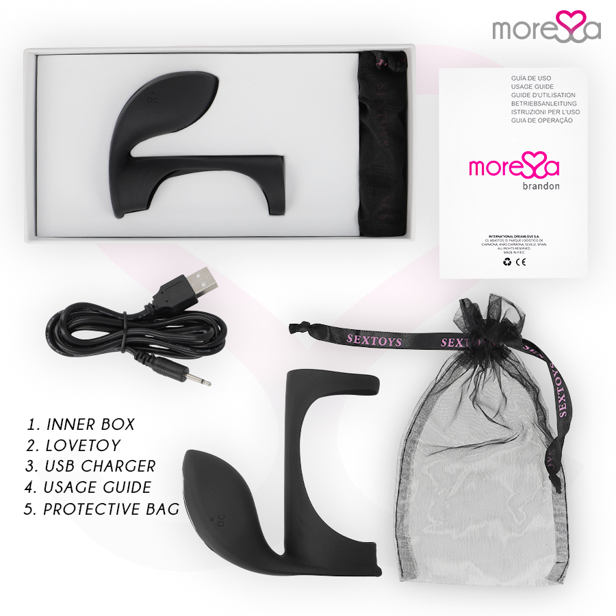 MORESA Brandon Anillo Vibrador Potente – Funda De Engrosamiento Para Mayor Placer