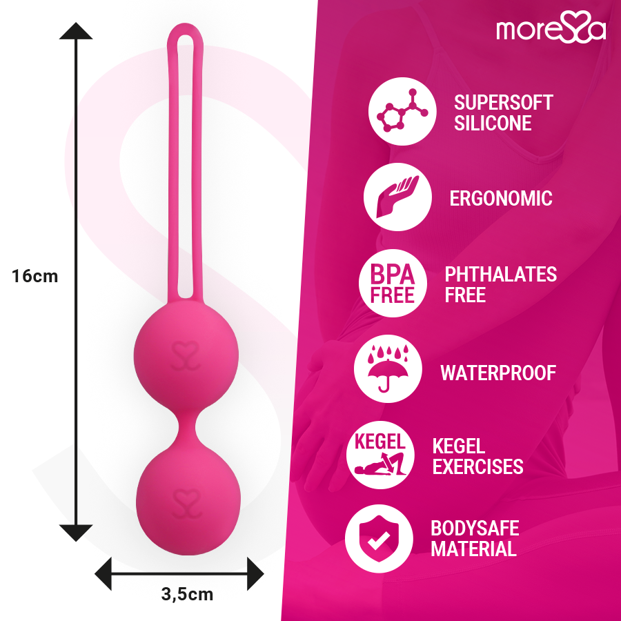 MORESSA Osian Two Allenamento del Pavimento Pelvico – Palline di Kegel in Silicone Ipoallergenico per il Benessere Sensuale