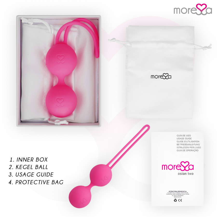 MORESSA Osian Two Allenamento del Pavimento Pelvico – Palline di Kegel in Silicone Ipoallergenico per il Benessere Sensuale