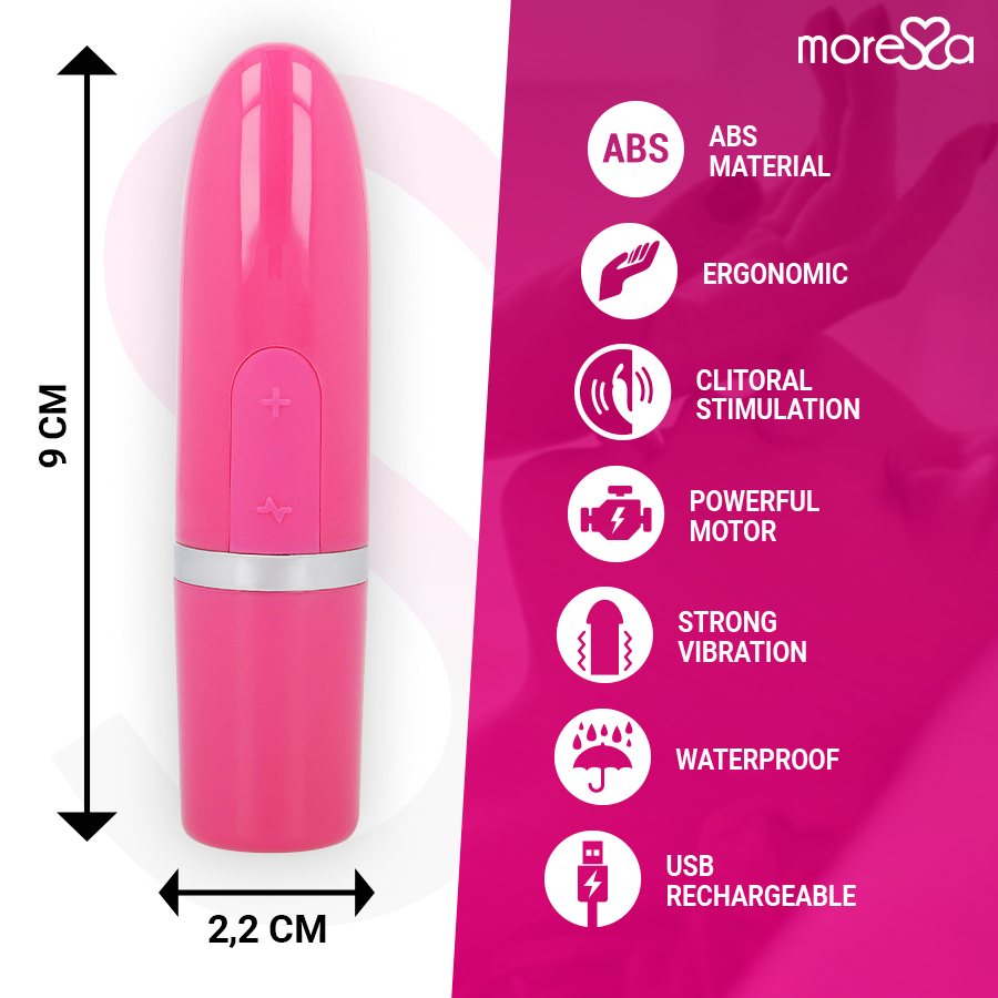 MORESSA Ivy Travel Massager Rosa – Vibratore ricaricabile dal design compatto per il benessere sessuale