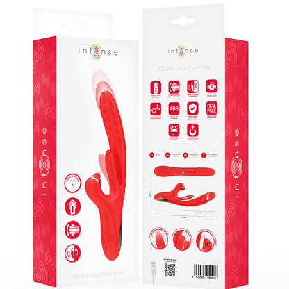INTENSE - ROSALIA VIBRADOR MULTIFUNCIÓN 3 EN 1 ROJO