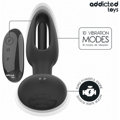 ADDICTED TOYS - PLUG ANAL CON LENGUA VIBRADORA Y CONTROL REMOTO