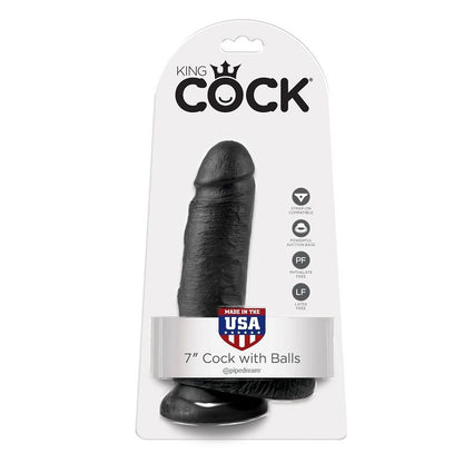 KING COCK 7 Pene Nero Realistico – Design Realistico per un'Esplorazione Piacevole