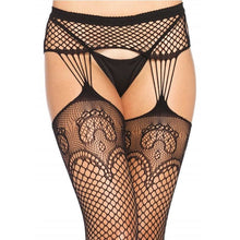 LEG AVENUE - Fishnet Stockings with Garters